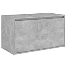 vidaXL Hall Bench Modern Home Living Room Furniture Accessories Box Hallway Entryway Storage Bench Seating Unit with Drawer Chipboard Concrete Grey