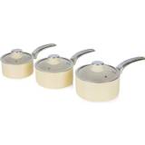 Swan Retro 3 Piece Saucepan Set Cream