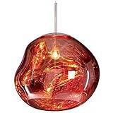KUMIAO Modern Chandelier Pendant Lamp - Glass Lava Irregular Silver/Gold/Red Copper Mirror Hanging Light for Living Room - Melt Design