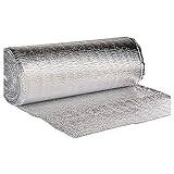 Insulation Foil 39''X16ft Reflective Insulation Roll Self-Adhesive Double Bubble Reflective Foil Insulation Radiant Barrier Wrap for Weatherproofing Attics, Windows, Garages, RV's, Ducts &(Size:1x10m)