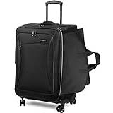 WallyBags Solutions Expandable Spinner with Removable Garment Bag, Black, 25-Inch, Black, 25-Inch, Solutions 25” Expandable Spinner with Removable Garment Bag
