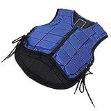 Drfeify Kids Equestrian Vest, Foam Padded Horse Riding Protective Gear Body Protector Blue Adjustable Comfortable Equestrian Safety Vest (CS)