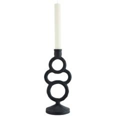 Candle Holder Aluminium Black, 26 cm