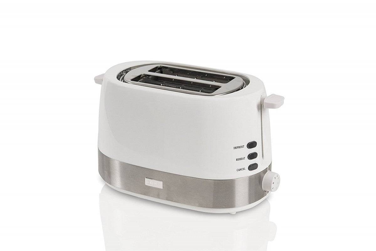 Electric Plastic & Stainless Steel 2 Slice Toaster 850W White Haden Chester Toaster 