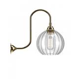 Fritz Fryer Hereford swan neck wall light - Medium - ribbed, Polished brass - Wall Lighting Clear