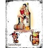 LBS4ALL Metal Signs - Vintage Retro Man Cave Bar Pub Shed Novelty Gift Aluminium Metal Tin Wall Décor Sign - Captain Morgan Spiced Rum Alcohol inspired Drink Pin Up Sexy Small (15cm x 10cm)