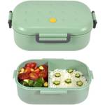 Lunch Box, 1000ml 2 Compartment Bento Box, Sealed Leakproof Lunch Box, One Pack for Picnic, School, Work, Office (Green)