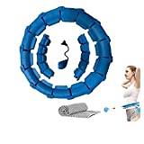 Smart Hula Ring Hoops, Fitness Massage Hula Hoop, Weight Loss Training Smart Hula Hoop, Adjustable 24 Sections, Freely Smart Hula Hoop, Pilates Hoop Suitable for Adults and Children (Blue)