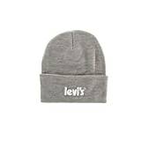 Levi's Kids LAN Poster Logo Beanie 9A8513 Hat, Dark Grey Heather, One Size