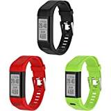 Chainfo Compatible with Garmin Vivosmart HR+ Plus/Approach X10 / Approach X40 Watch Strap, Soft Silicone Classic Sport Replacement Watch Band (3-Pack G)