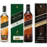Johnnie Walker Green Label Blended Malt Scotch Whisky & Walker Double Black Label Blended Scotch Whisky 70cl