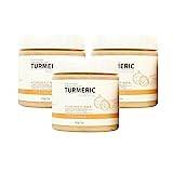 Turmeric Body Scrub,Organic Exfoliating Face & Body Scrub,Natural Exfoliating Scrub for Face, Body & Foot Scrub,Nourishing and Hydrating, Gentle Exfoliation and Cleansing (3PC)