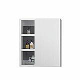 Suuim Bathroom Medicine Cabinet, Wall Bathroom Cabinet, Bathroom Cabinet Wall Mounted, with Shelves and Towels Bar (Grey 2) (White 2)