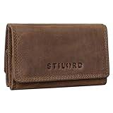 STILORD 'Jean' Large Key Case Leather Vintage Key Wallet Small Card Holder with RFID Blocking Key Organiser with Keyring Genuine Leather, Colour:Middle Brown