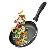 Kitchen King Non Stick Frying Pan Induction Frying Pan Oven Safe Aluminium Non Stick Pan Scratch Resistant & Cool Bakelite Handle Omelet Pan Induction Gas and Electric Healthy PFOA Free (Black, 20cm)