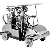 BRUBAKER Screw Man Golf Cart - Handmade Iron Figure Metal Man Golf - 9.55 In Metal Figure Gift Idea for Golfers and Golf Fans