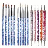 15pcs/set Nail Art Brush Uv Gel Nail Polish Brush Painting Drawing Carving Pen Nail Art Tool Set For Manicure Diy Design