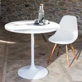 Swan White Gloss Round Dining Table - Small Gillmore Space - White Gloss