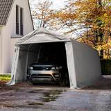 Toolport 3.3x6.0m Carport Tent / Portable Garage, PVC 800, grey with statics (ground: concrete) - (68450)