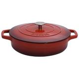 Red Shallow Cast Iron Casserole Dish 3.9L - Cookware by ProCook
