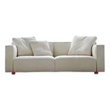 Knoll International - Barber & Osgerby 2-Seater Sofa - elfenbein/Stoff Cato H80012/Füße Aluminium rot lackiert - ivory (102.0 x 186.0 x 71.5cm)