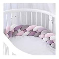Crib Bumpers Padded Cushion Soft Knot Pillow nursing pillow Cot Bed Bumper Knotted Head Guard 4 sharesBumper Crib Cradle Knot Braid Pillows,H,3 m