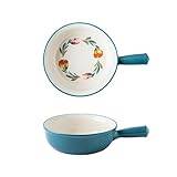 BAOLIANG Bowls for Kitchen Salad Bowl Creative Ceramic Bowl Hand Putting Rice Bowl Fruit Bowl Soup Bowl Handle Breakfast Bowl Yogurt Bowl(Color:A)