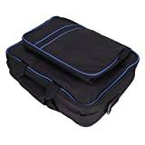 Console Case Console Storage Carrying Case Pvc600D Travel Carrying Bag Large Capacity Protective Console Case For Ps5 Games Controller And Gaming Accessories (Blue Black)