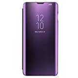 Case for Samsung Galaxy S10 Flip Case Stand Clear View Cover Flip Case (Purple)