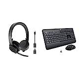 Logitech Zone 900 Over-Ear Wireless Bluetooth Headset with advanced noise-cancelling microphone & MK540 Advanced Wireless Keyboard and Mouse Combo, 2.4 GHz Unifying USB-Receiver, Black