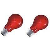 FindASpare Fireglow Light Bulbs 60W BC/B22 Red Glow GLS Incandescent Lamps Pack of 2