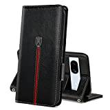 Google Pixel 7a Case, Magnetic Leather Wallet Card Slots Google Pixel 7a Phone Case, Flip Silicone TPU Bumper Protective Cover with Kickstand, Shockproof Book Case for Google Pixel 7a Black