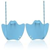 Hand Paddles For Swimming Adult,Swim Hand Paddles 1 Pair Webbed Anti-Slip Soft Silicone Swim Paddles With Adjustable Straps Hand Fin Swimming Strength Training Aid(Blue)