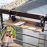 FLYIFE Deck Table Outdoor Bar Table Outdoor Folding Side Table,Balcony Bar Table For Railings,Hanging Rail Tables For Deck,Wall-Mounted Side Tables For Patio,for Patio,Garden