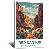 iPuzou Red Canyon Dixie National Forest Vintage Travel Posters 20x30inch(50x75cm) Canvas Painting Poster And Print Wall Art Picture for Living Room