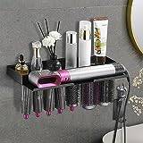 Zimso Storage Holder Compatible with Dyson Airwrap Holder Curling Wall Mount Stand for Bathroom Shelf Save Space-Classic Black