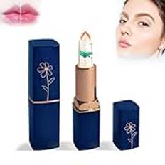 Crystal Jelly Flower Lipstick, Magical Color Changing Lipstick and Lip Oil, Moisturizer Clear Lip Gloss Nutritious Lip Balm, Color Changing with Temperature Mood Lipstick include Benefit Vitamin (05#)