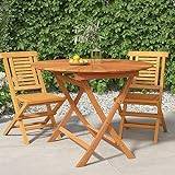 GuyAna Outdoor Coffee Table,Garden Furniture Table, Perfect for the Balcony, Picnic, Backyard, and Patio, Easy Assembly,Folding Garden Table Ø 85x75 cm Solid Wood Teak