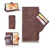YANJIEER ESONG Wallet Case for Honor X8B 4G,Premium Leather Flip Cover Case with Card Slots,Magnetic Closure,Kickstand,Full Body Protection Shockproof Design,Brown