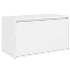 vidaXL Hall Bench Modern Home Living Room Furniture Accessories Box Hallway Entryway Storage Bench Seating Unit with Drawer Chipboard White