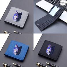 Creative Pattern Short Wallet, Credit Card Holder Card Case, Portable And Lightweight Wallet, Coin Purse Trendy Wallet - Blue