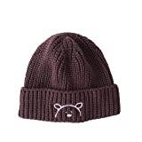 HIKOTA Autumn and winter Acrylic Cartoon bear Thicken knitted hat warm hat Skullies cap beanie hat for Children boy and girl 50-54cm (Color : Auburn, Size : One Size)