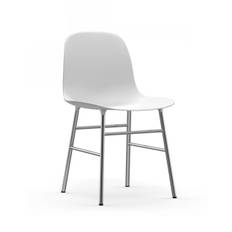 Normann Copenhagen Form chair - metal legs - Chrome, White Designer Furniture From Holloways Of Ludlow
