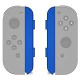 eXtremeRate DIY Replacement Shell for Joycon Strap, Blue Soft Touch Custom Controller Wrist Strap Housing Buttons for Nintendo Switch & Switch OLED Model - 2 Pack