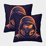 NEZHADAD 3D Printed CSGO Throw Pillow Covers Square Throw Pillow Decorative Super Soft Pack of 2 for Sofa Couch Bed 45x45cm