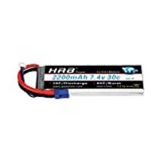 HRB 7.4V 2200mAh 30C 2S Lipo Battery Packs with EC2 Connector for Hubsan H501S 4-xis RC Car Boat Truck RC Evader BX RC Truggy UAV FPV Drone Helicopter Airplane Quadcopter DIY Hobby
