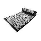 rongweiwang Sponge ABS Acupressure Mat Foldable Replacement Solid Color Professional Household Back Muscle Massage Mats Massager, Black