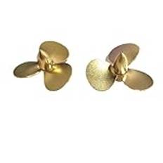 SAWILI 3 Blades Propeller Aperture M4 Brass Paddle Marine Props, For RC Simulation Ship Electric Boat Model Diameter 35mm RC Boat Propeller(Color:1pair)