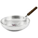 Easy Shopping Master Cook Heavy Gauge Aluminium Frying Pan Wooden Handle Pan Chef's Skillet Curry Pan for Restaurant, Catering, Home (24cm)