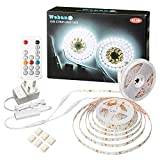 WOBANE LED Strip Lights 10m White, Dimmable White Light Strip Kit with Remote and Control Box, 600 LEDs Supper Bright Tape Lights for Living Room, Mirror, Under Cabinet, Wardrobe 6500K Daylight